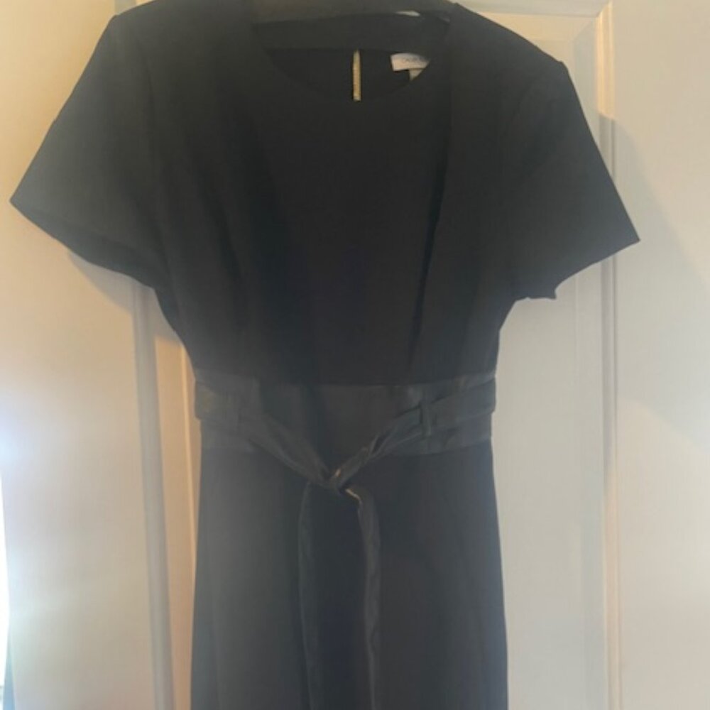 Calvin Klein Sheath Dress with Faux Leather Belt